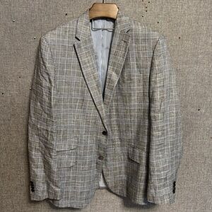 Men's Gray Plaid Blazer